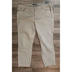 Buffalo David Bitton Womens Tan Jeans 12/32 Straight Khakis Mid-rise Ankle Graze